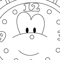 Clock coloring page