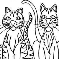 Cats coloring page