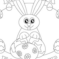 Easter egg hunt coloring page