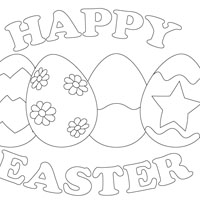 Happy easter coloring page