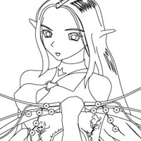 Elf archer coloring page