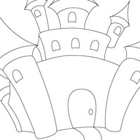 Fairy castle coloring page