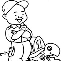Fireman coloring page