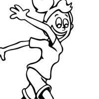 Girl with ball coloring page