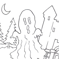 halloween ghost coloring design