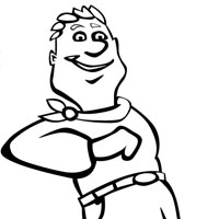 Hiking boy coloring page