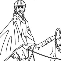 Horse rider coloring page