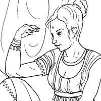 indian girl coloring image