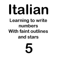 italian number cinq handout