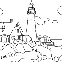 maine lighthouse coloring picture
