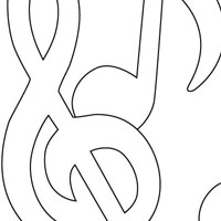 Music notes coloring page