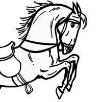 Jumping horse coloring page