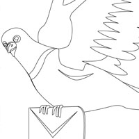 Messenger pigeon coloring page