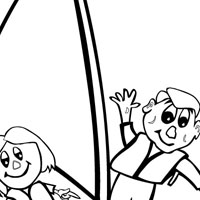 Sailing coloring page