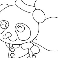 Santa Claus Panda coloring page