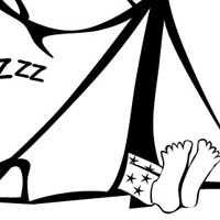 Camping coloring page