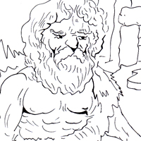 stoneage man coloring design