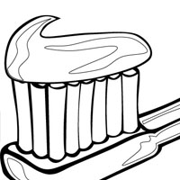 Toothbrush coloring page