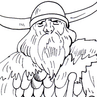 Viking warrior coloring page