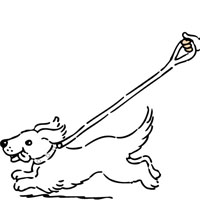 Walking dog coloring page