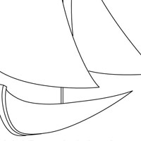 Yacht coloring page