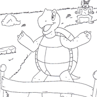 the rabbit and tortoise coloring page