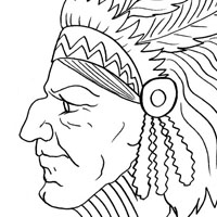 indian bust coloring picture