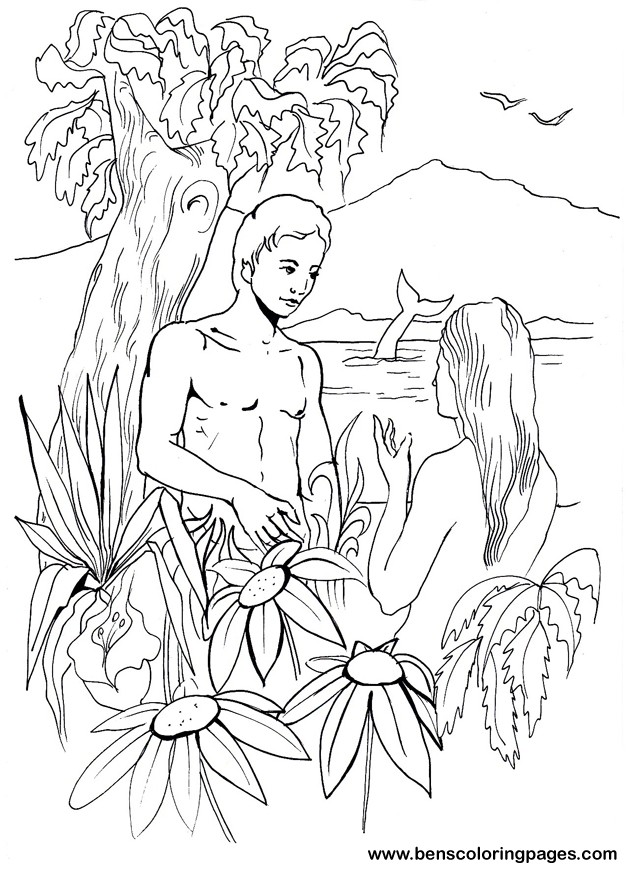 creation of man coloring page