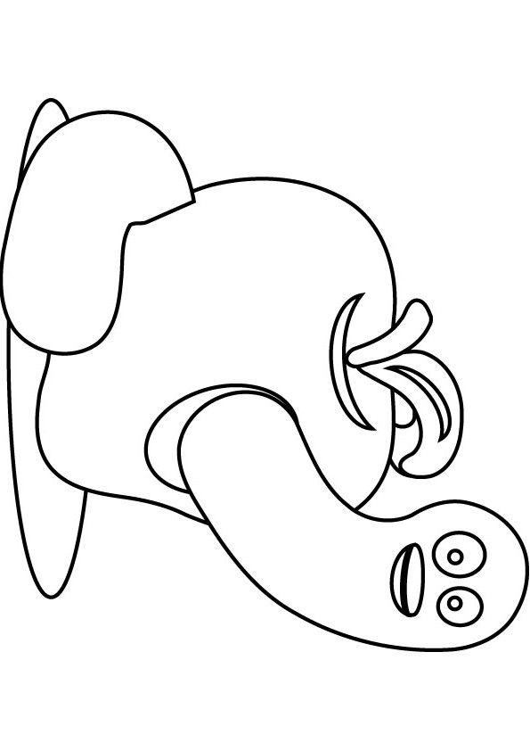 apple worm coloring picture