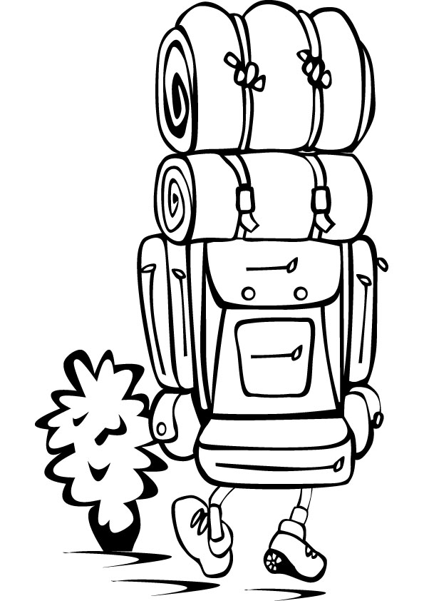 backpacker coloring picture