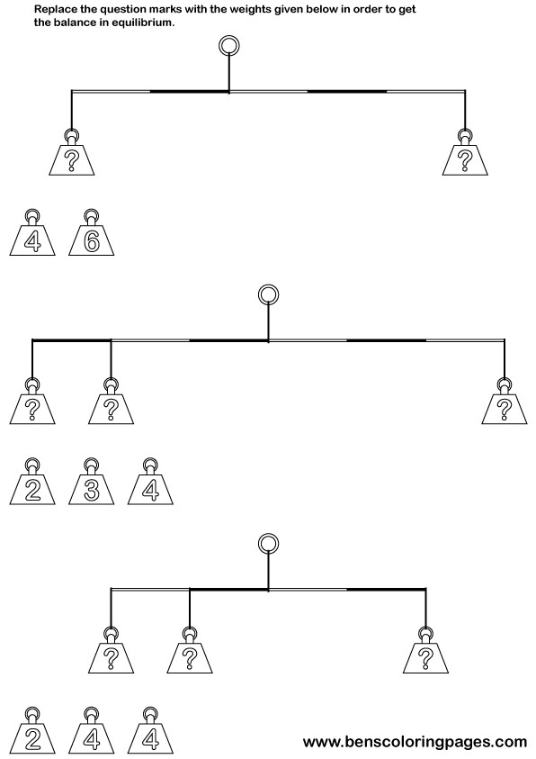 Balance weights activity for kids