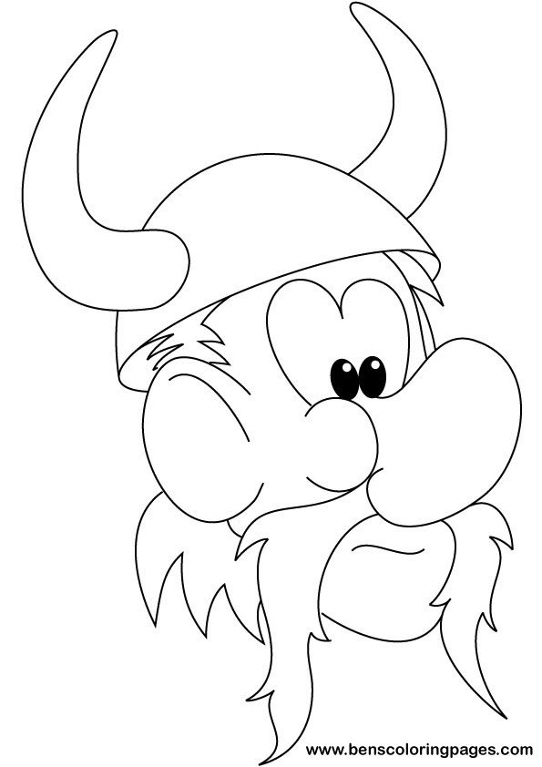 Ben the viking coloring picture print