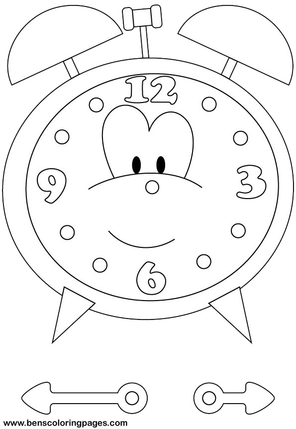 Time Clock coloring picture print