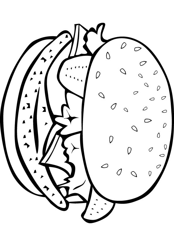 hamburger coloring picture