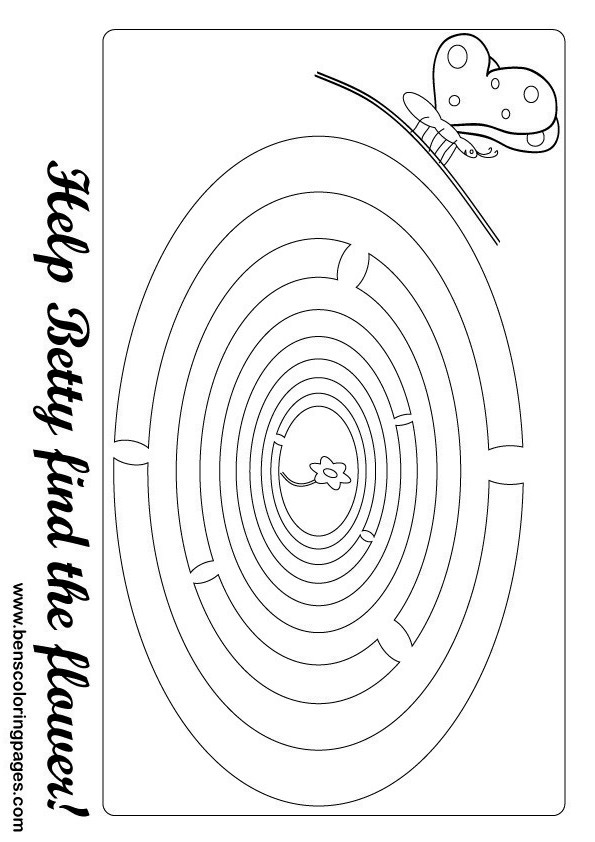 butterfly maze coloring page