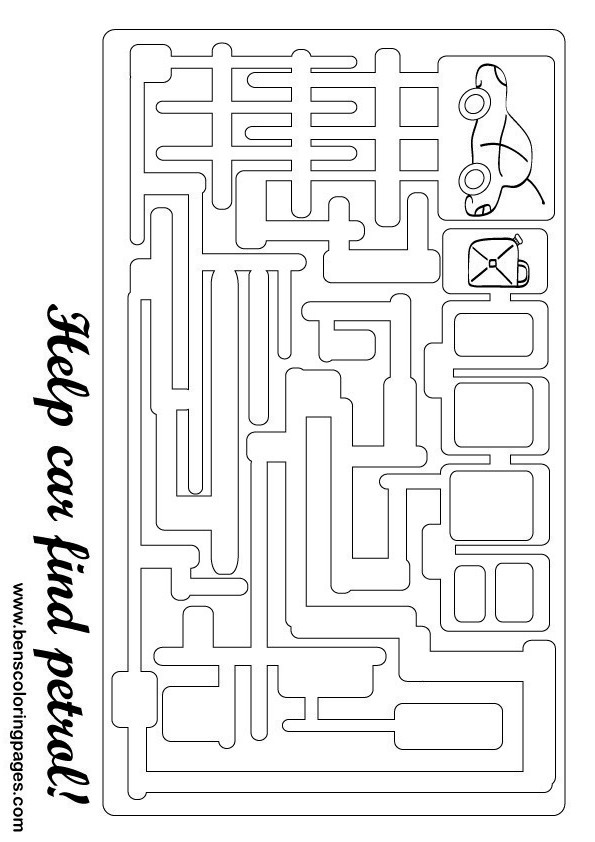 car maze coloring page