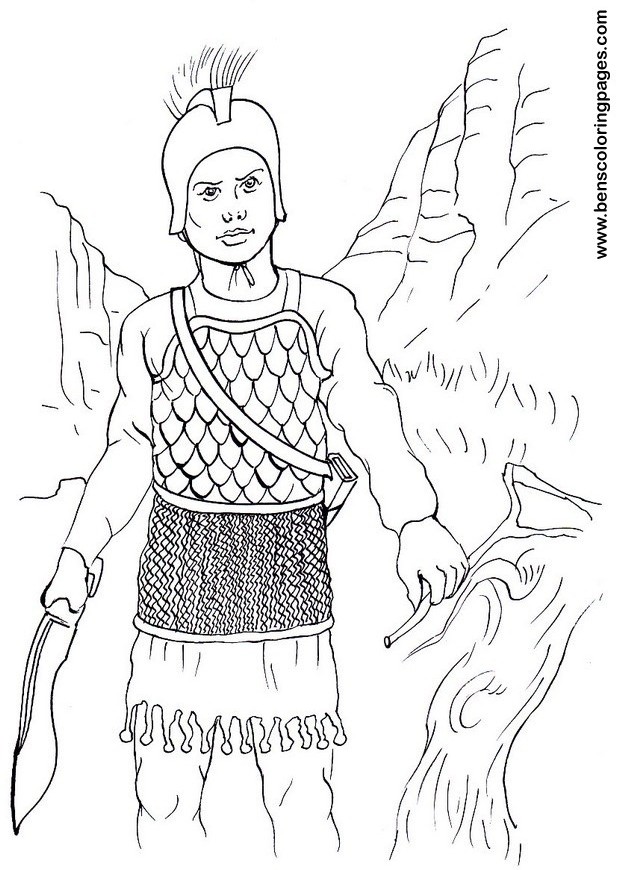 Celt iberian infantry warrior coloring page for free