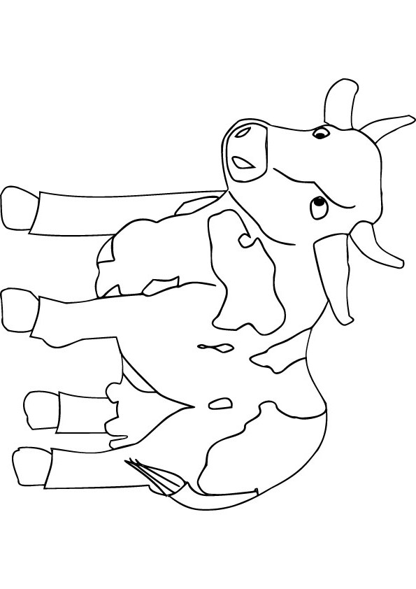 baby cow coloring picture for free
