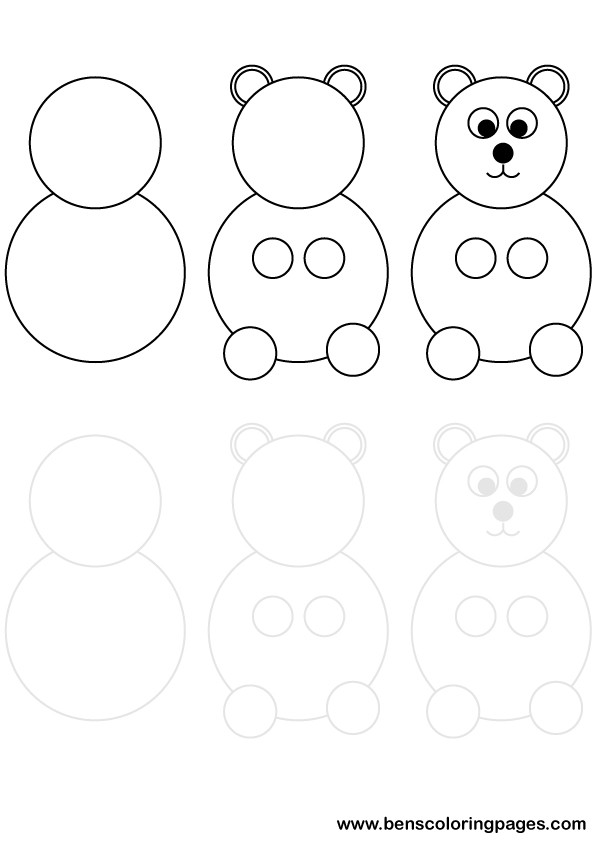 Bear drawing printable exercise