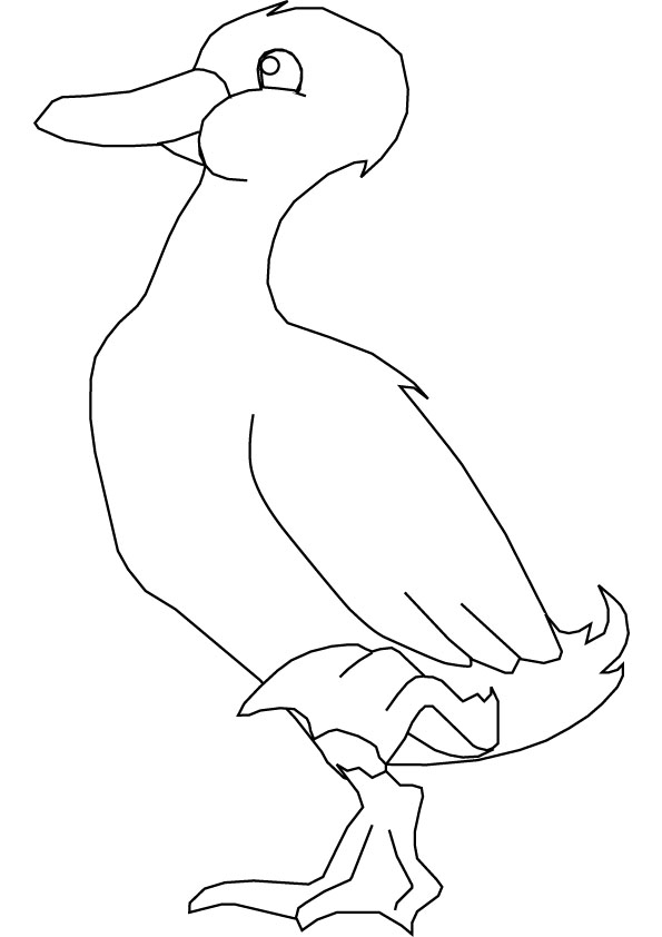 download free walking duck drawing page