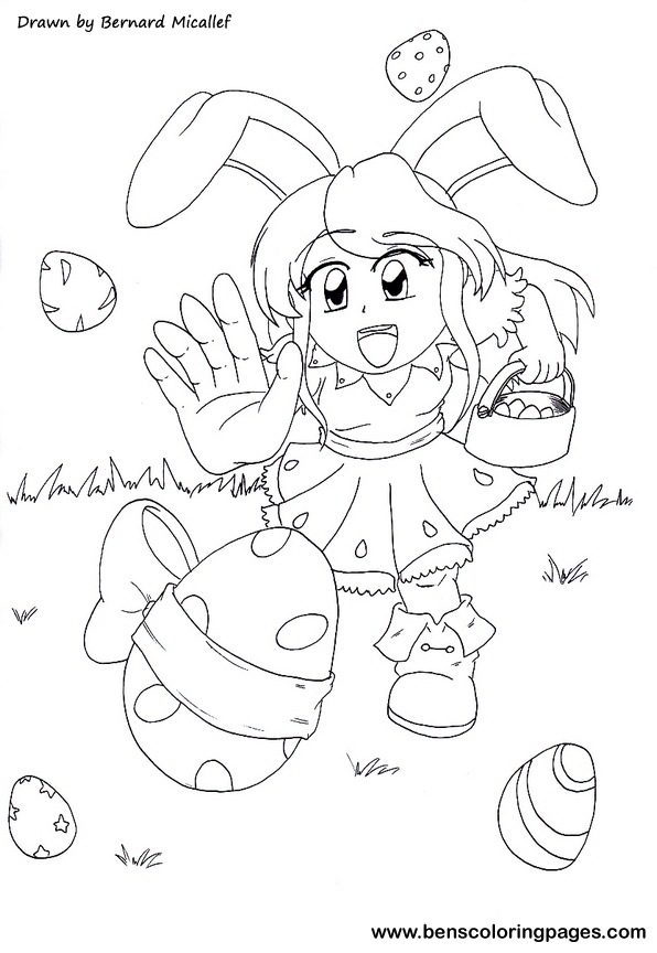 easter eggs coloring page for kids