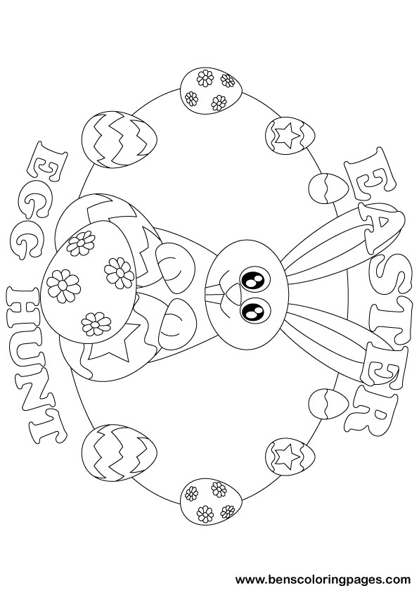 download free easter egg hunt drawing page