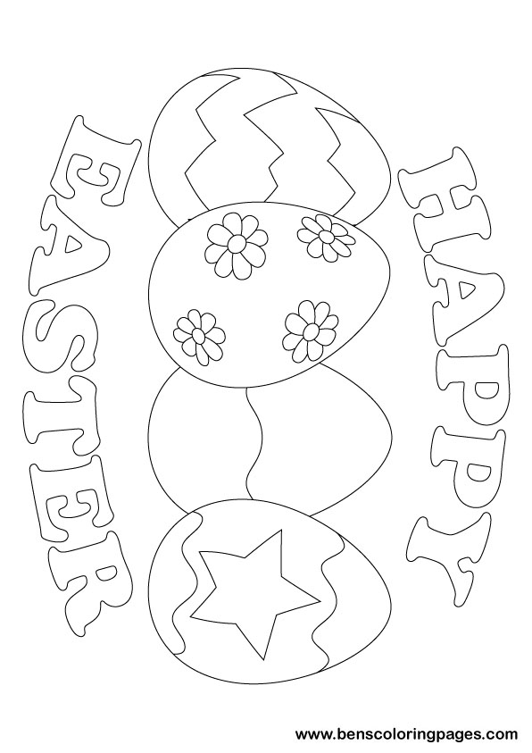 download happy easter drawing page