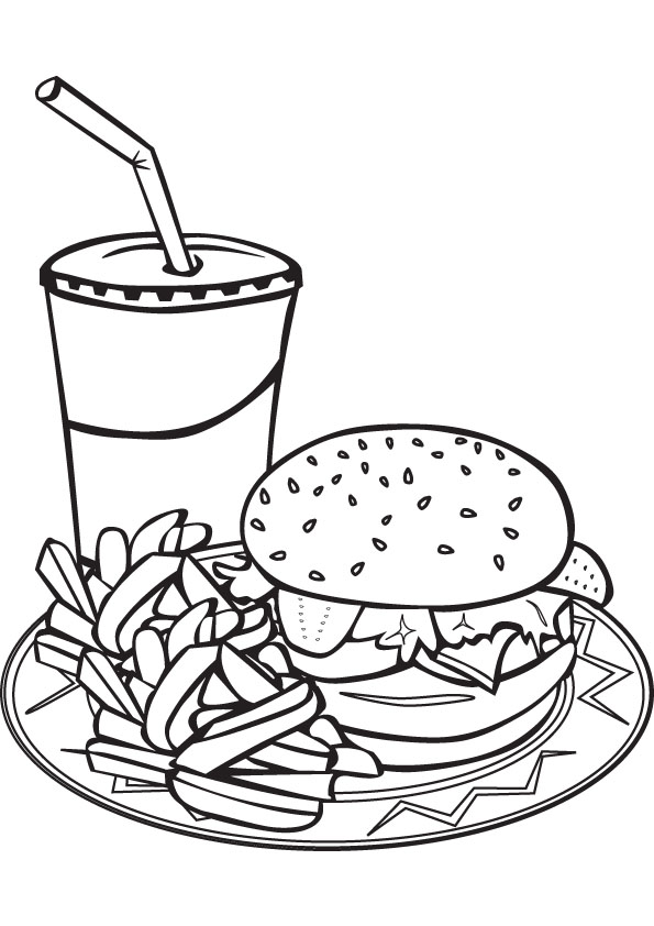 download free fast food drawing page