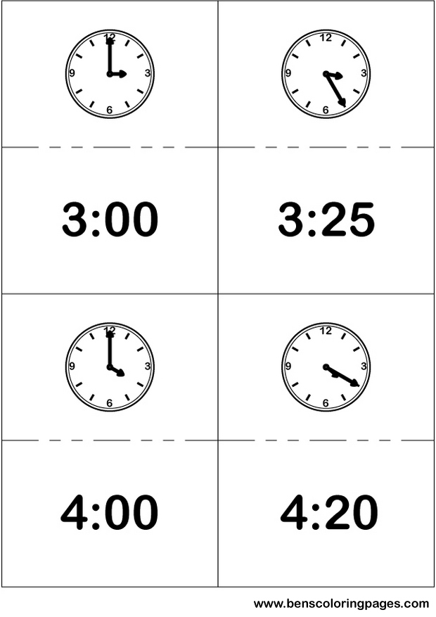 small flashcards clock