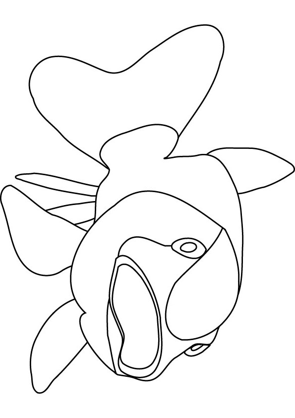 download free bigmouth fish drawing page