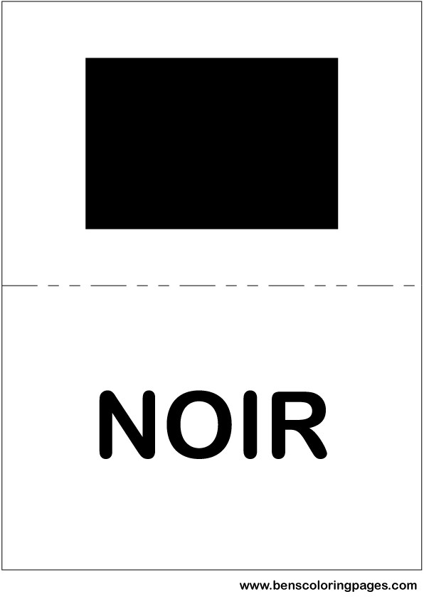 Black color flashcard in French