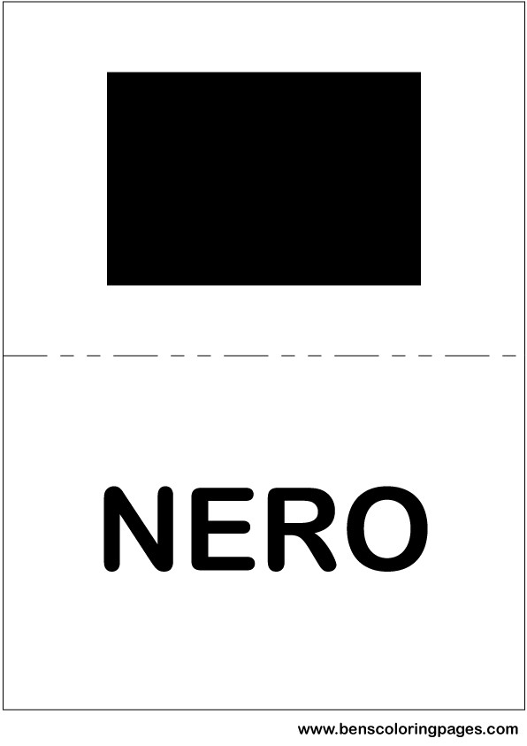 Black color flashcard in Italian