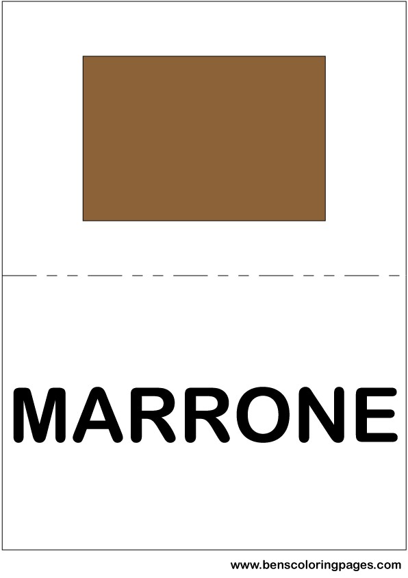 Brown color flashcard in Italian