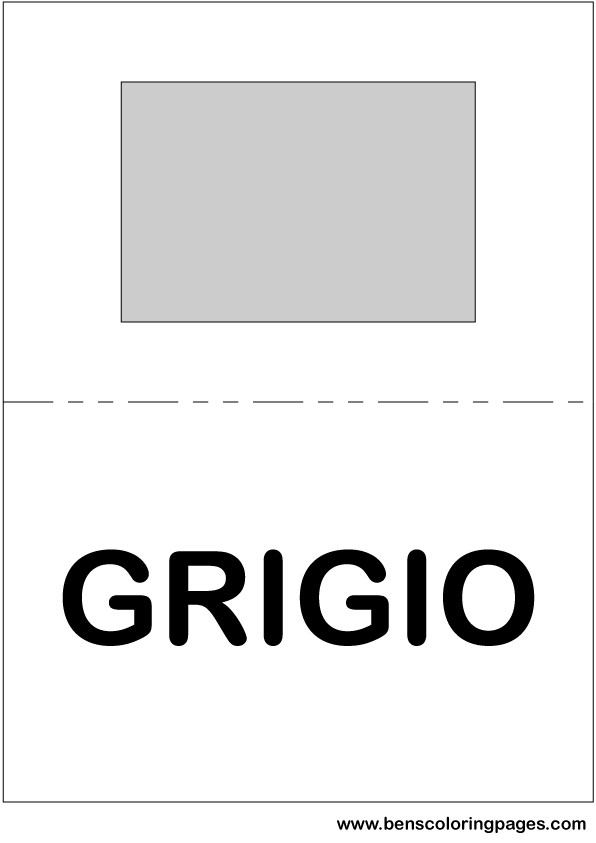 Grey color flashcard in Italian